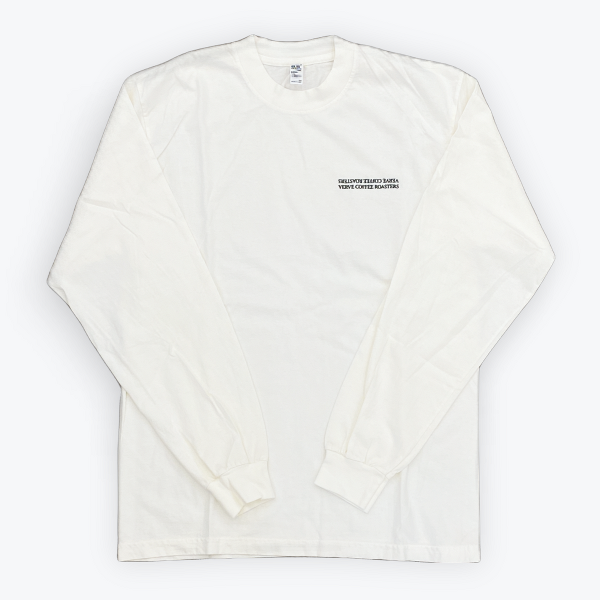 6.5oz Long Sleeve Garment Dye Crew Neck T-Shirt White